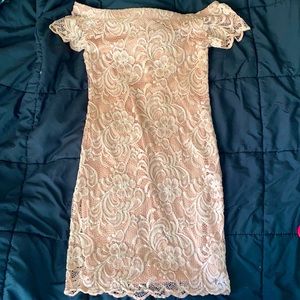 Lace off the shoulder dress